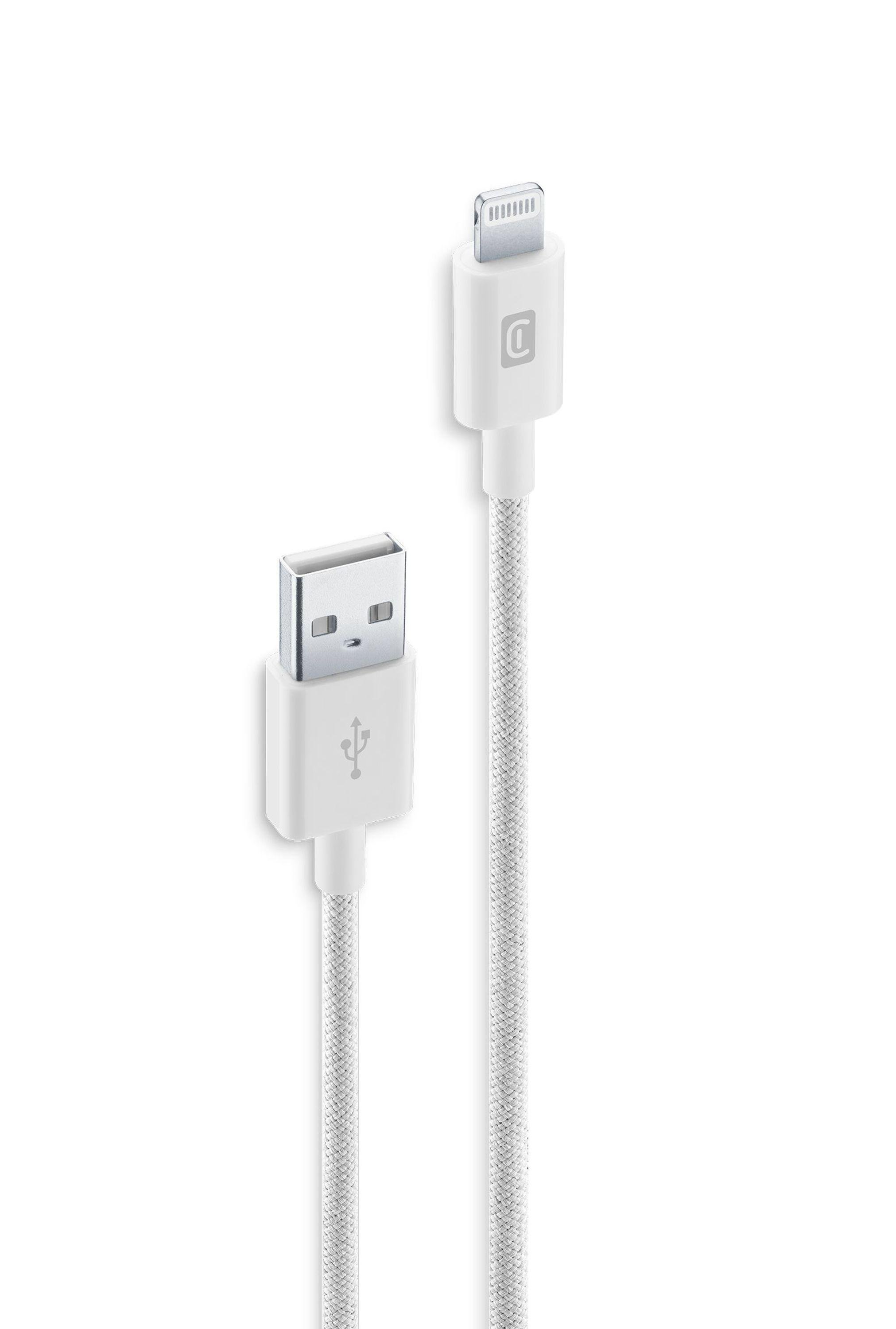 Braided Data Cable 1,5 m USB-A/ Lightning White (60907)