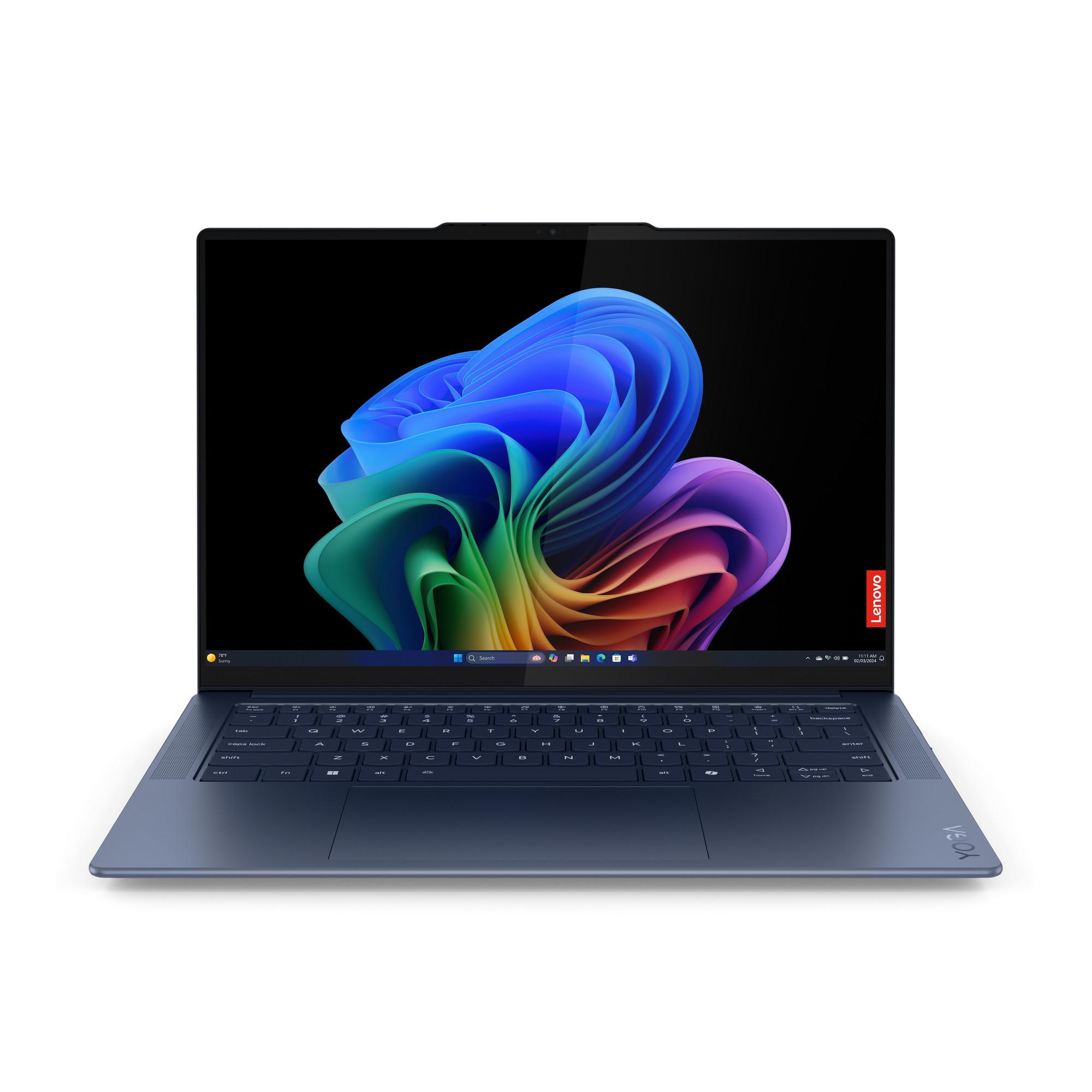 Notebook Yoga Slim 7 14Q8X9, Blau, Copilot+ PC, 14 Zoll, 3K, OLED, Snapdragon X Elite Pro, 32 GB, 1 TB SSD