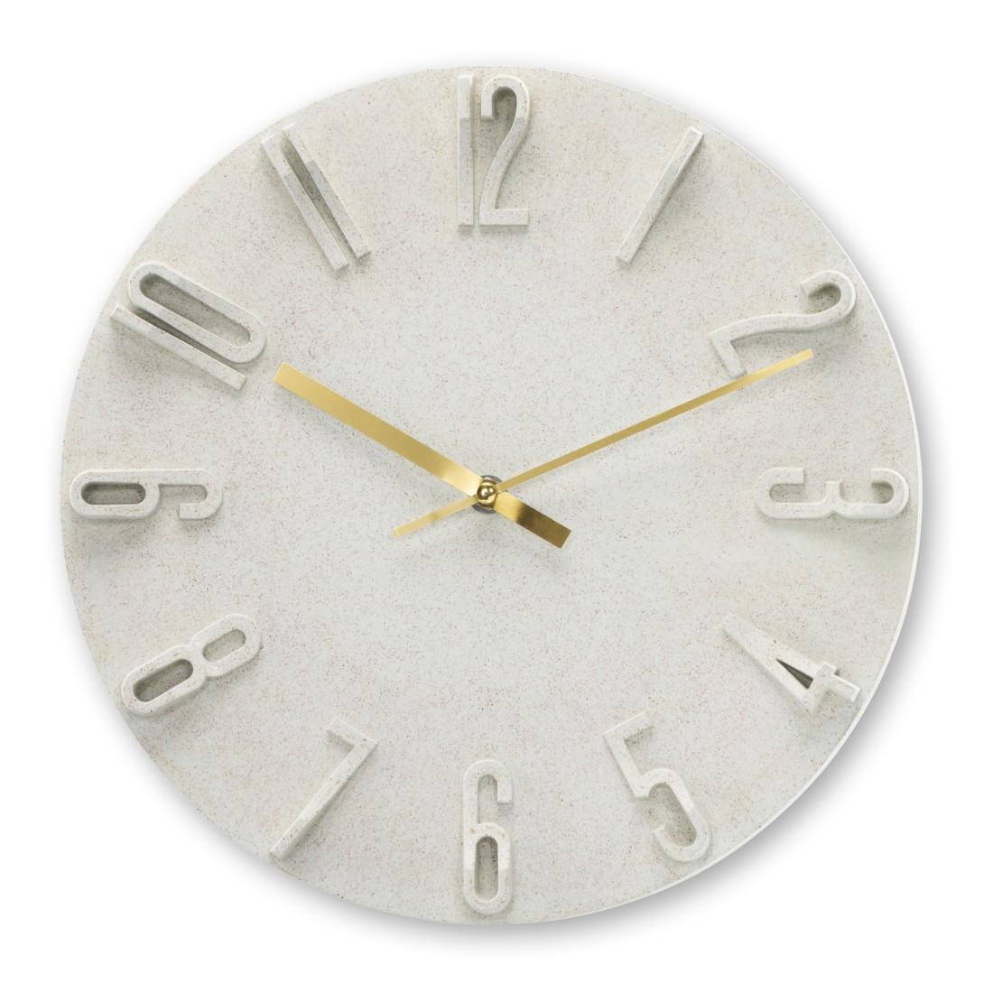 Wanduhr "Korfu", Ø 30 cm, Quarzuhr, analog, 3D-Ziffern, Beige (00185880)