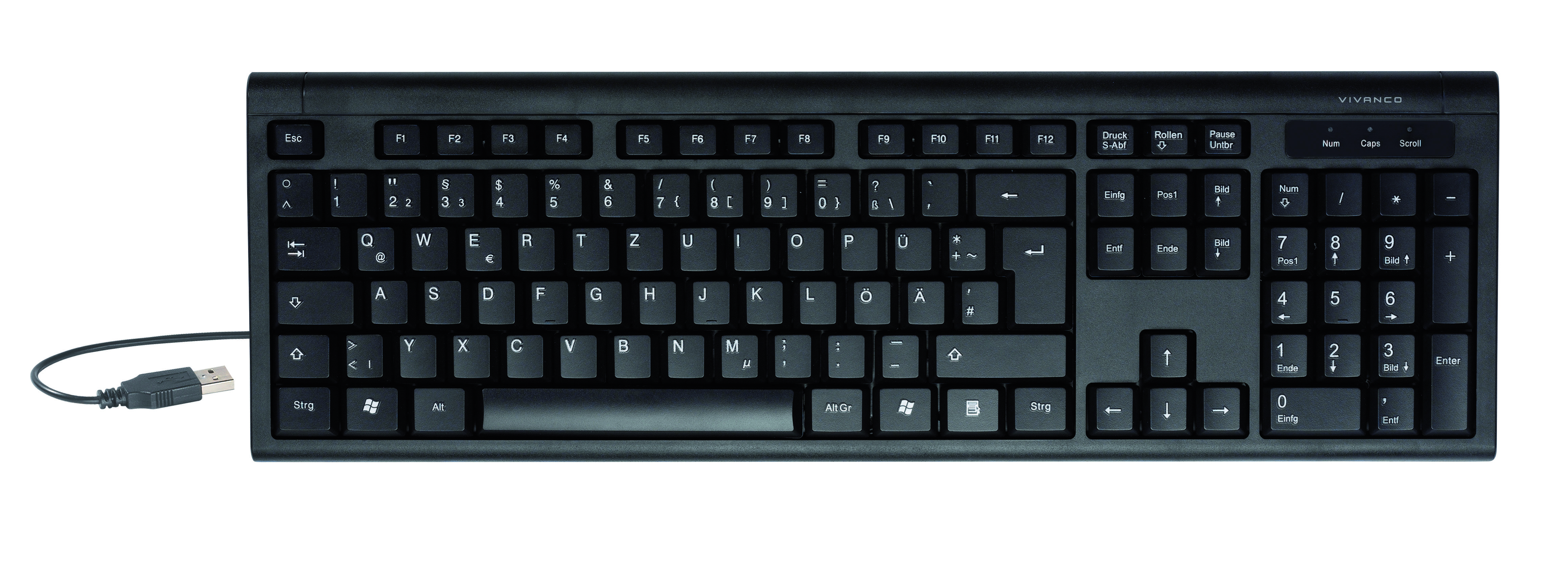 USB Full Size Tastatur mit Ziffernblock + PS2 Adapter (36641)