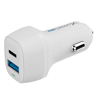 USB-C Power Delivery 30W / USB-A QC 3.0 18W Dual KFZ-Ladegerät, weiß