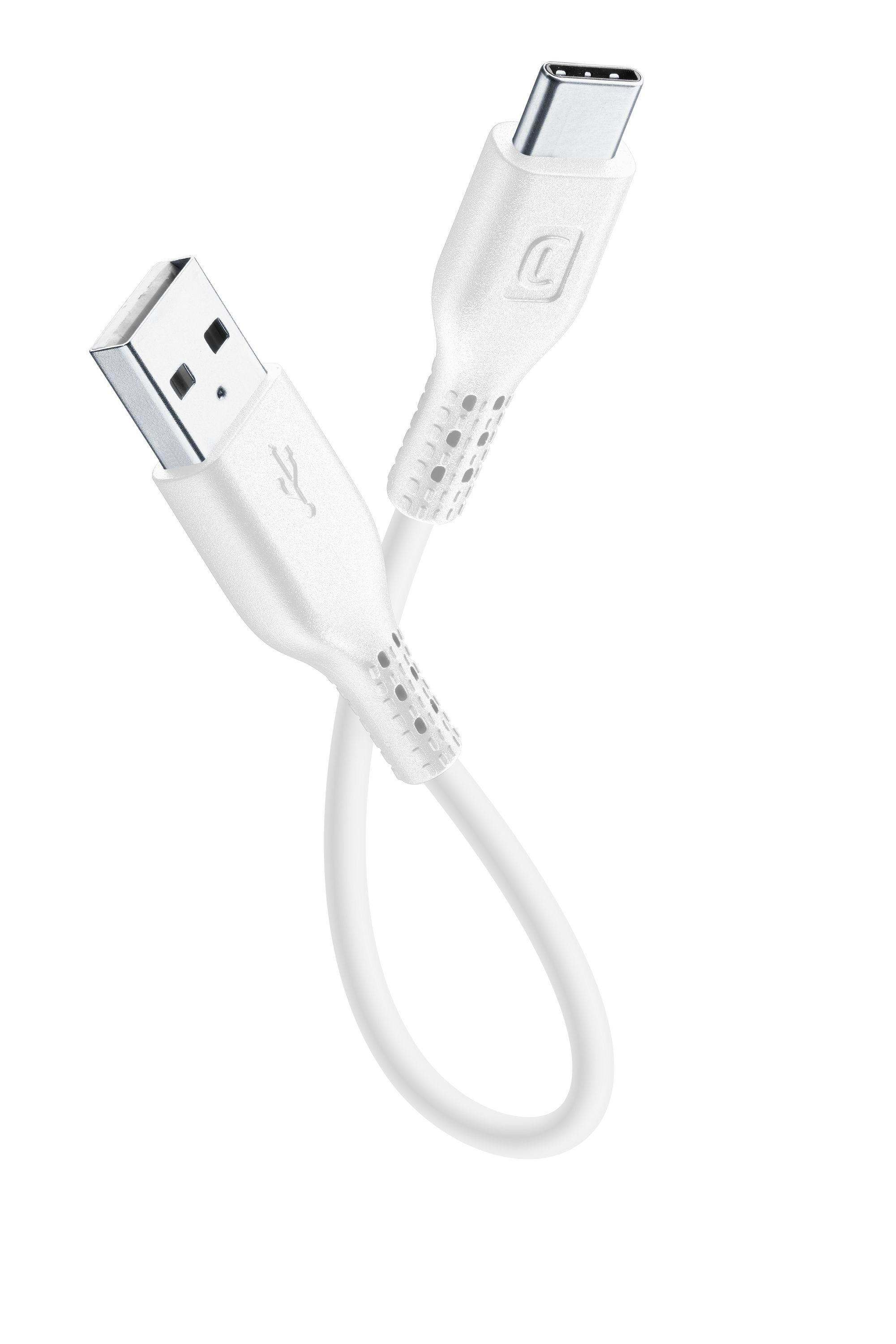 Power Data Cable 15 cm USB-A/ Typ-C White (60293)