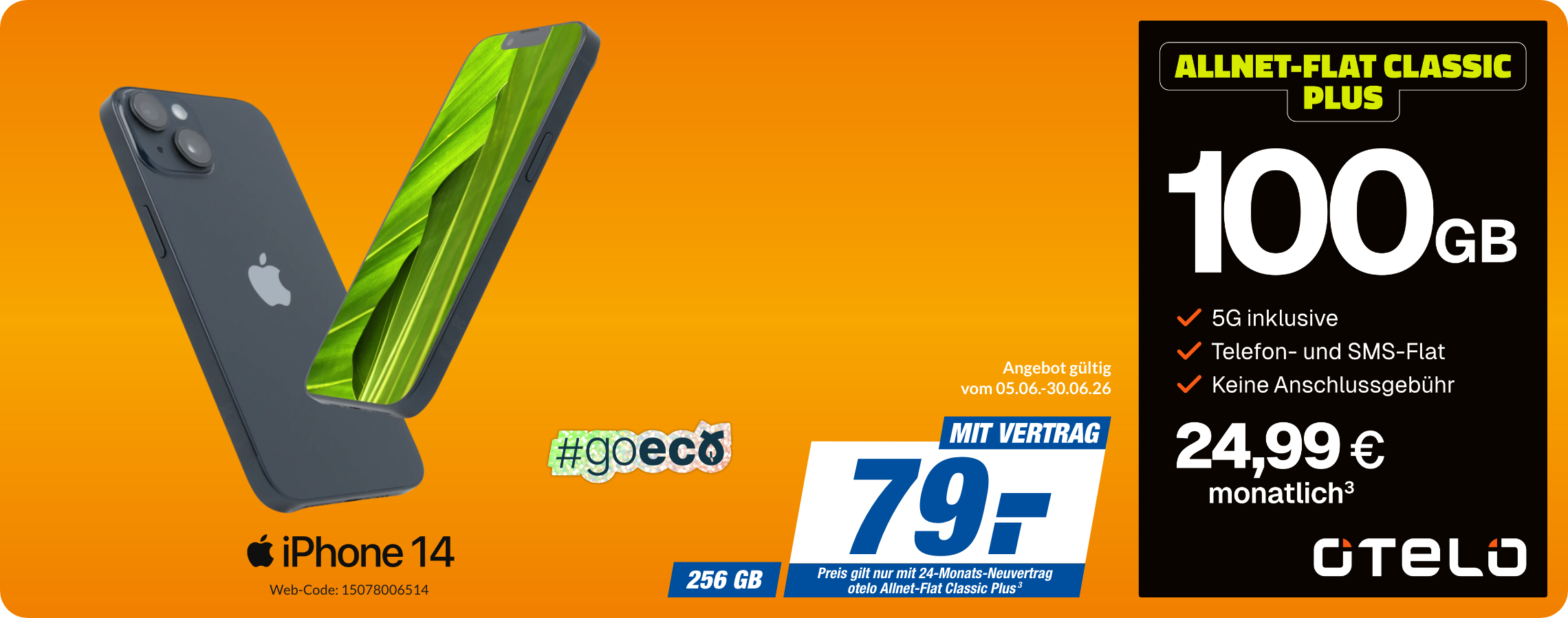 iPhone 14 mit Allnet Flat Classic Plus für 79€!
