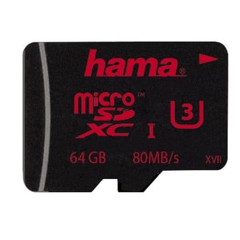 microSDXC 64GB UHS Speed Class 3 UHS-I 80MB/s, ohne Adapter (123985)