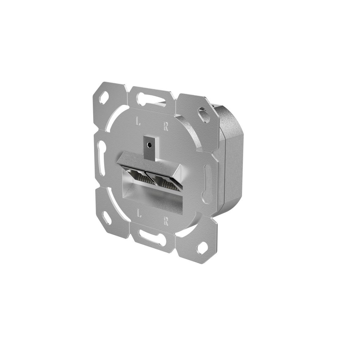 Netzwerkdose, CAT-6a, 10 Gbit/s, geschirmt, 2 Ports, Unterputz (00200775)