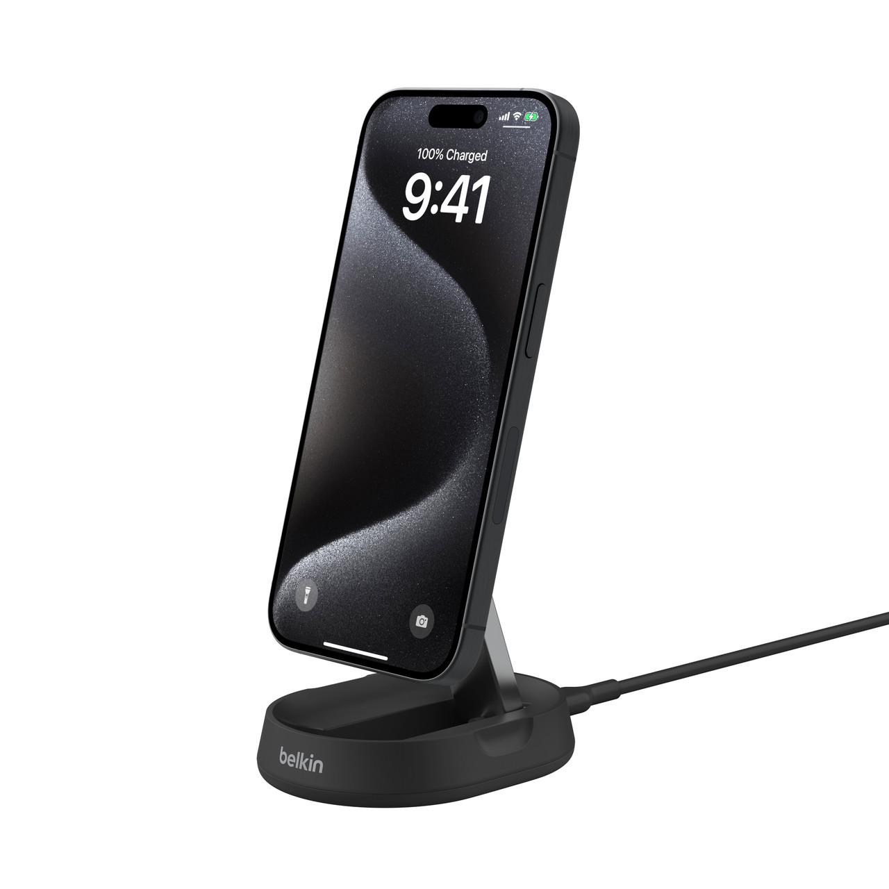 BoostCharge Pro Verstellbare kabellose magnetische Ladestation mit Qi2 (15 W), schwarz