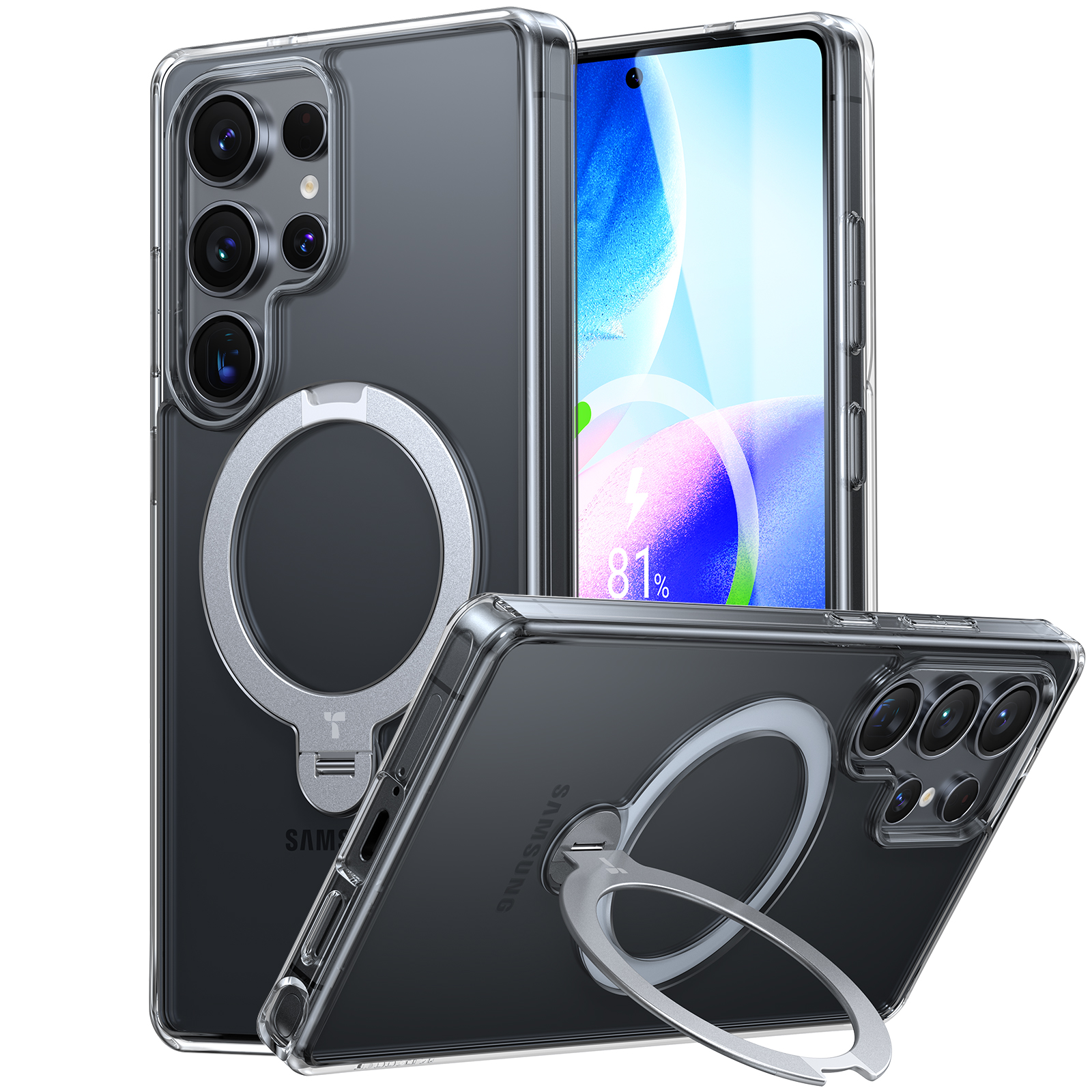 Ostand Spin Series für S25 Ultra Clear Handyhülle