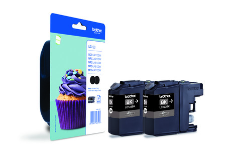 Tintenpatrone LC123BKBP2DR TwinPack schwarz