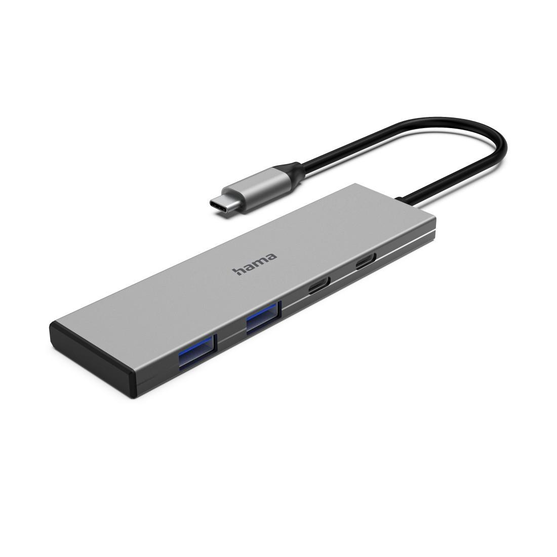 USB-C-Hub, 4 Ports, 2x USB-A, 2x USB-C, USB 3.2 Gen2, 10 Gbit/s, PD, Alu (00200147)