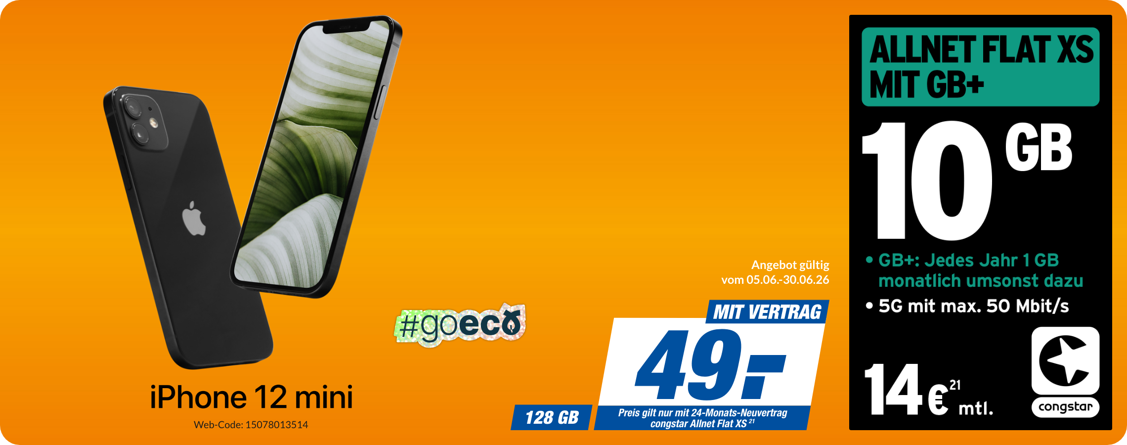 iPhone 12 Mini mit Allnet Flat XS für 49€!