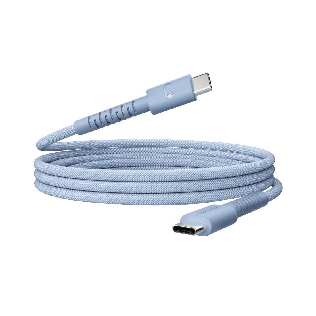 USB-C zu USB-C silikon geflochtenes Kabel "FlexWave" 2m, 100W Vivid Blue (00231898)