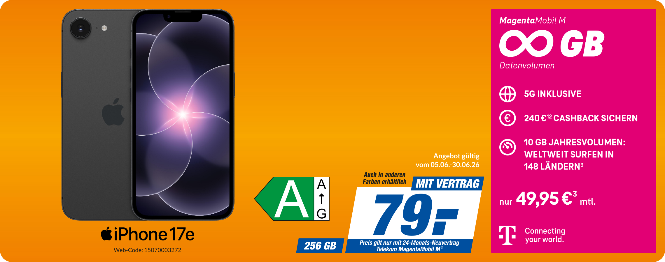 iPhone 17e mit Magenta Mobil M für 79€!