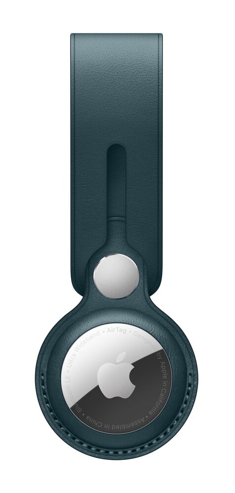 AirTag Anhänger aus Leder – Baltischblau