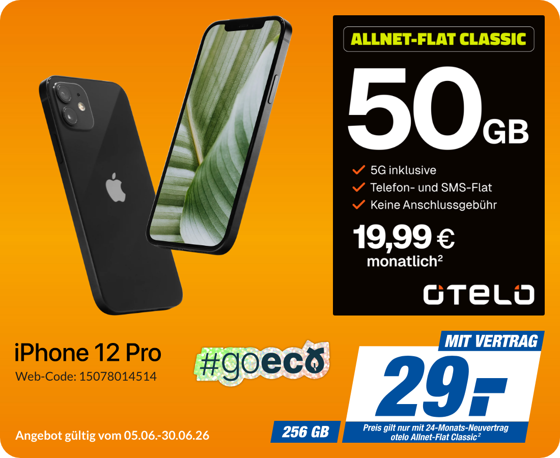 iPhone 12 Pro mit Allnet Flat Classic für 29€!
