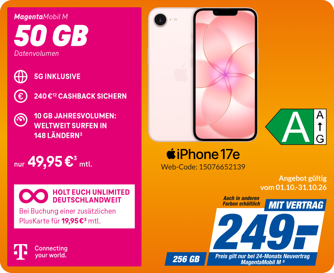 iPhone 17e mit Magenta Mobil M für 249€!