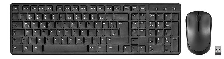 SIGNIUM Deskset - kabellos, schwarz - DE-Layout Maus-Tastatur-Set