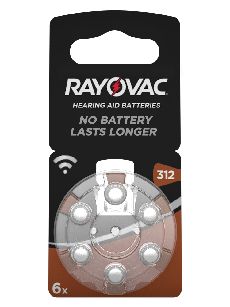 Hörgerätebatterie TYP 312, 6er Blister