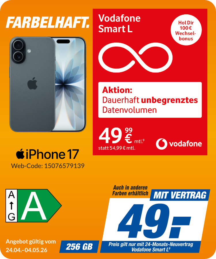 Apple iPhone 17 mit Smart L für 49€!