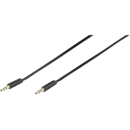 Klinkenverbindung stereo, ultraflach, 3,5mm Stecker <-> 3,5mm Stecker, schwarz 2,5m