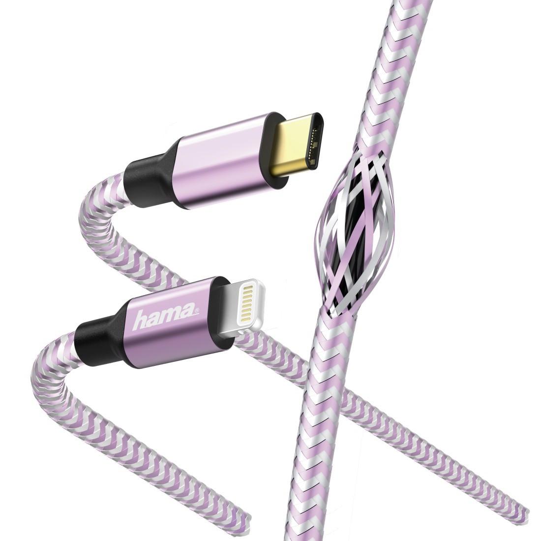 Schnelllade-/Datenkabel "Reflective", USB-C - Lightning, 1,5 m, Lavendel (00187201)