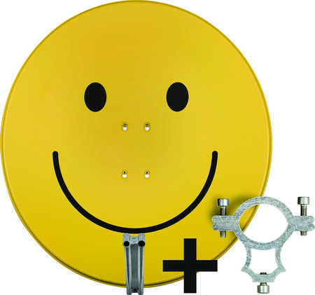 DigitalSat-Antenne SATMAN 850 Plus (mit AZ/EL-Halterung  und 40mm LNB-Halteschelle) smiley-gelb