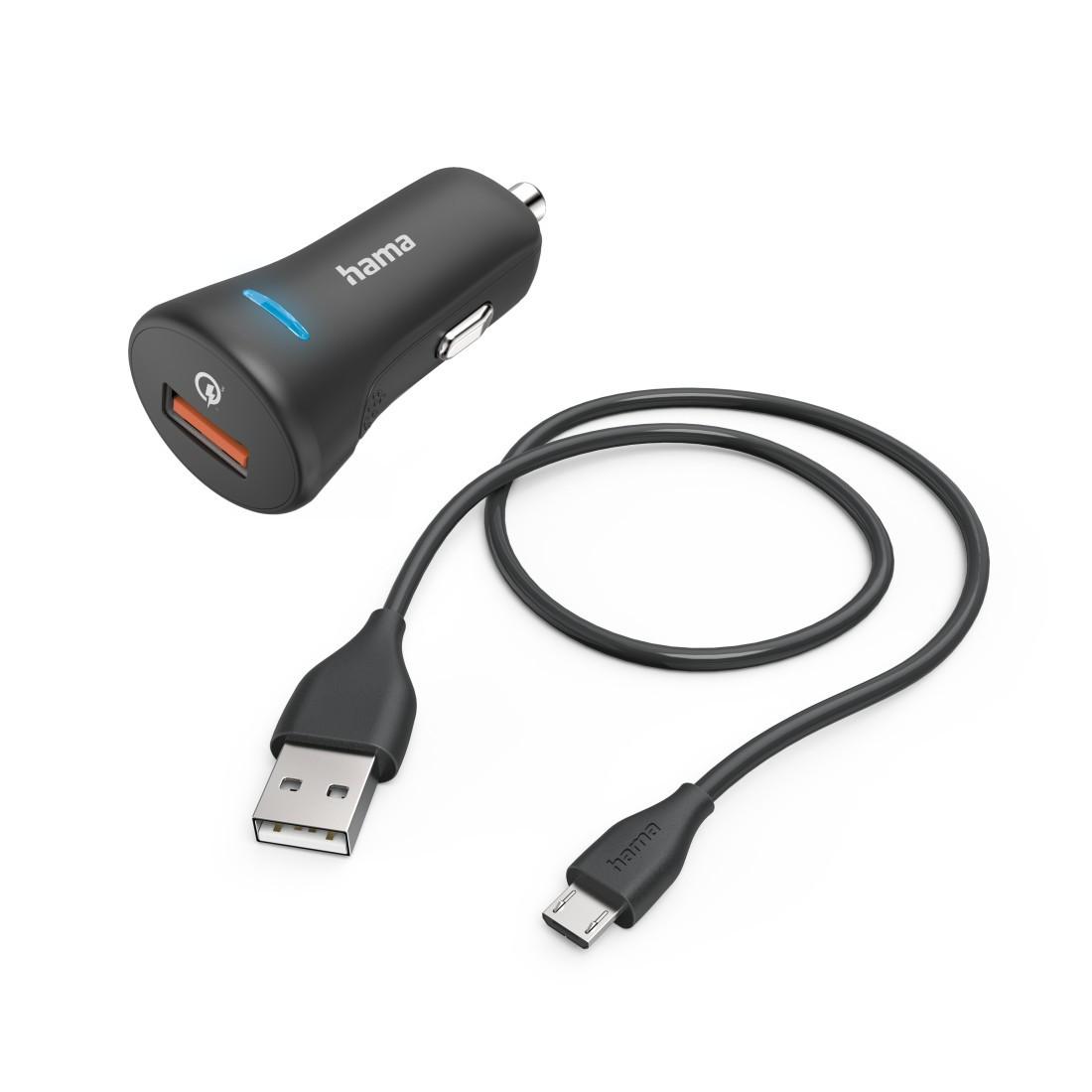 Auto-Schnellladegerät mit Ladekabel Micro-USB, 19,5 W, 1,5 m, Schwarz (00201612)