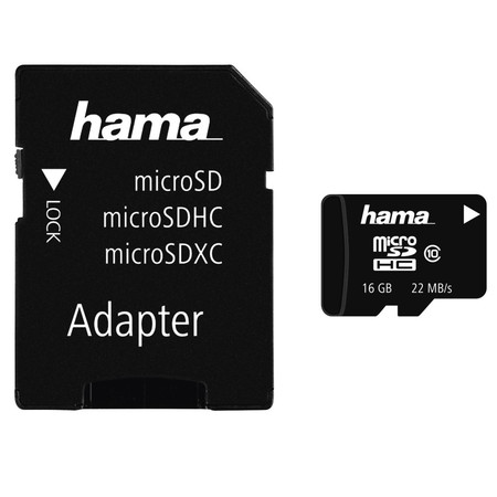 microSDHC 16GB Class 10 + Adapter/Foto