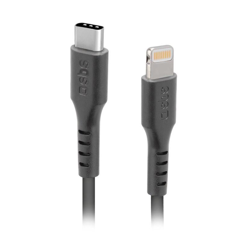 Daten- und Ladekabel, USB-C auf Lightning, 1 m, Schwarz