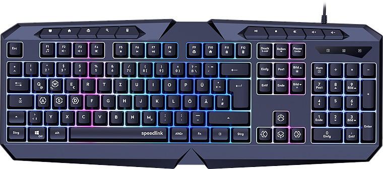 LUDICIUM RGB Rainbow Gaming Tastatur, schwarz