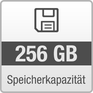 Festplattenkapazität 256 GB