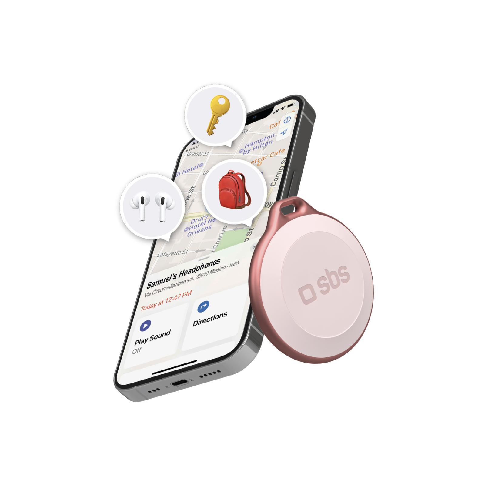 Wasserfester Objektsucher, kompatibel mit Apple Find My, Rosa