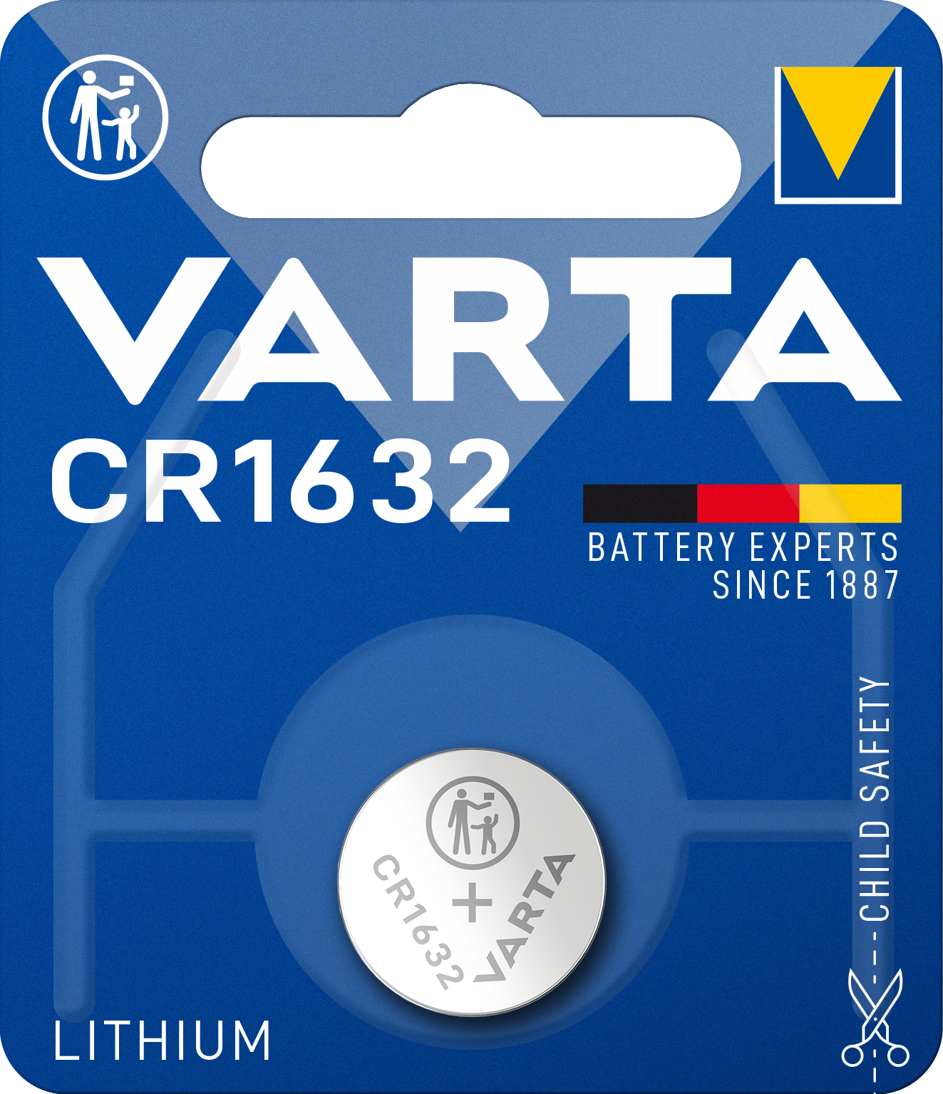 LITHIUM Coin CR1632, 1er Blister Batterie