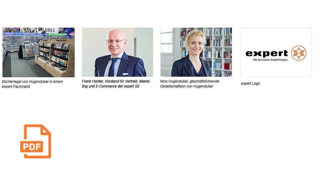 Pressematerial: expert startet Kooperation mit Buchhandelskette Hugendubel