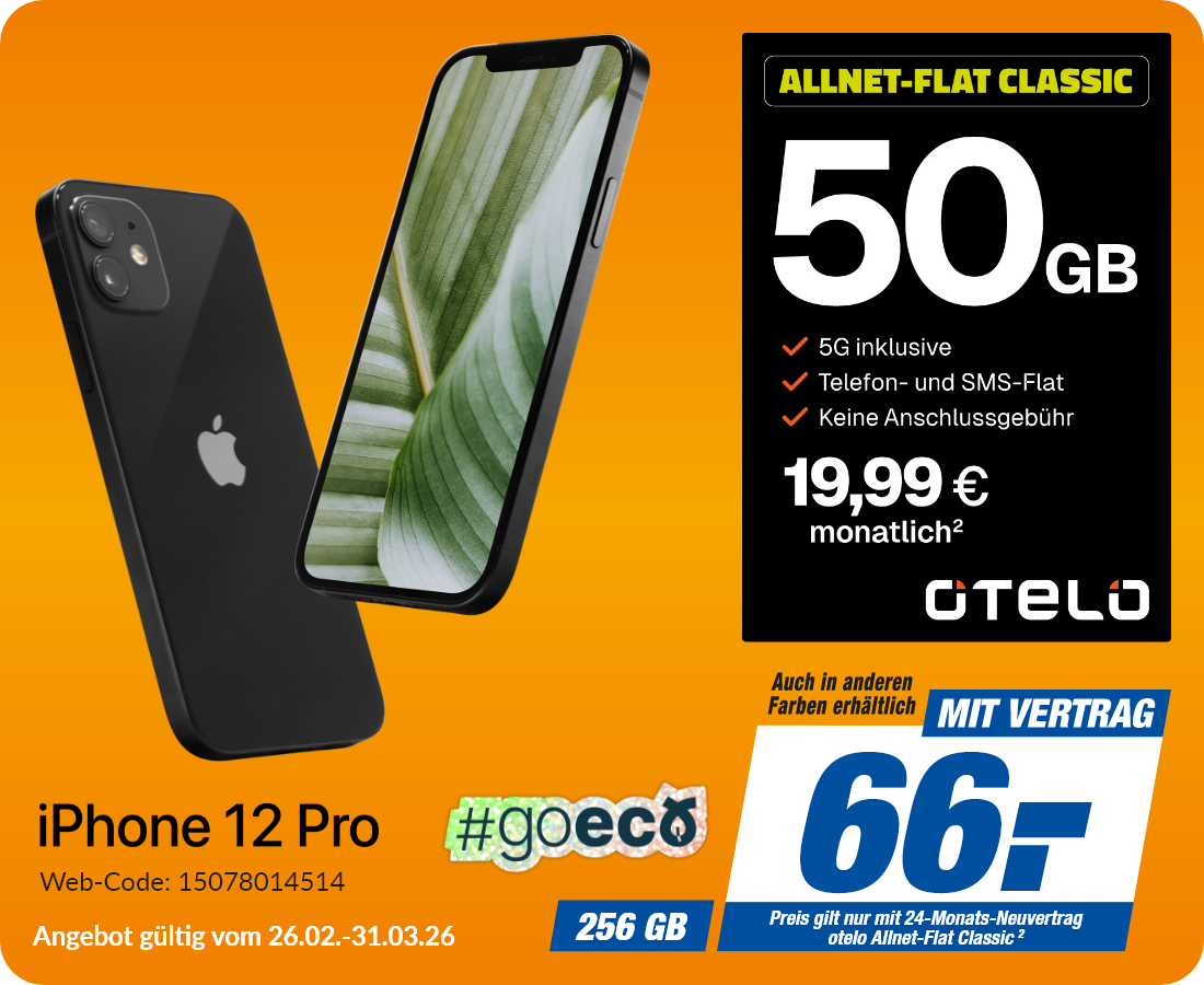 iPhone 12 Pro mit Allnet Flat Classic für 66€!