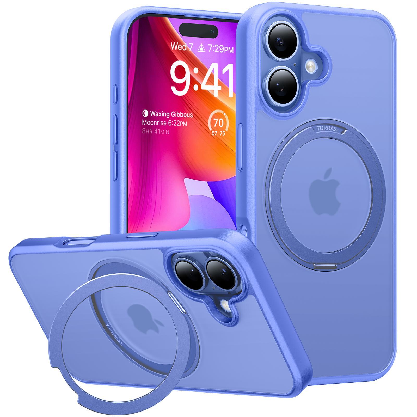 Ostand Pro Series für iPhone 16 Clear-Blue Handyhülle