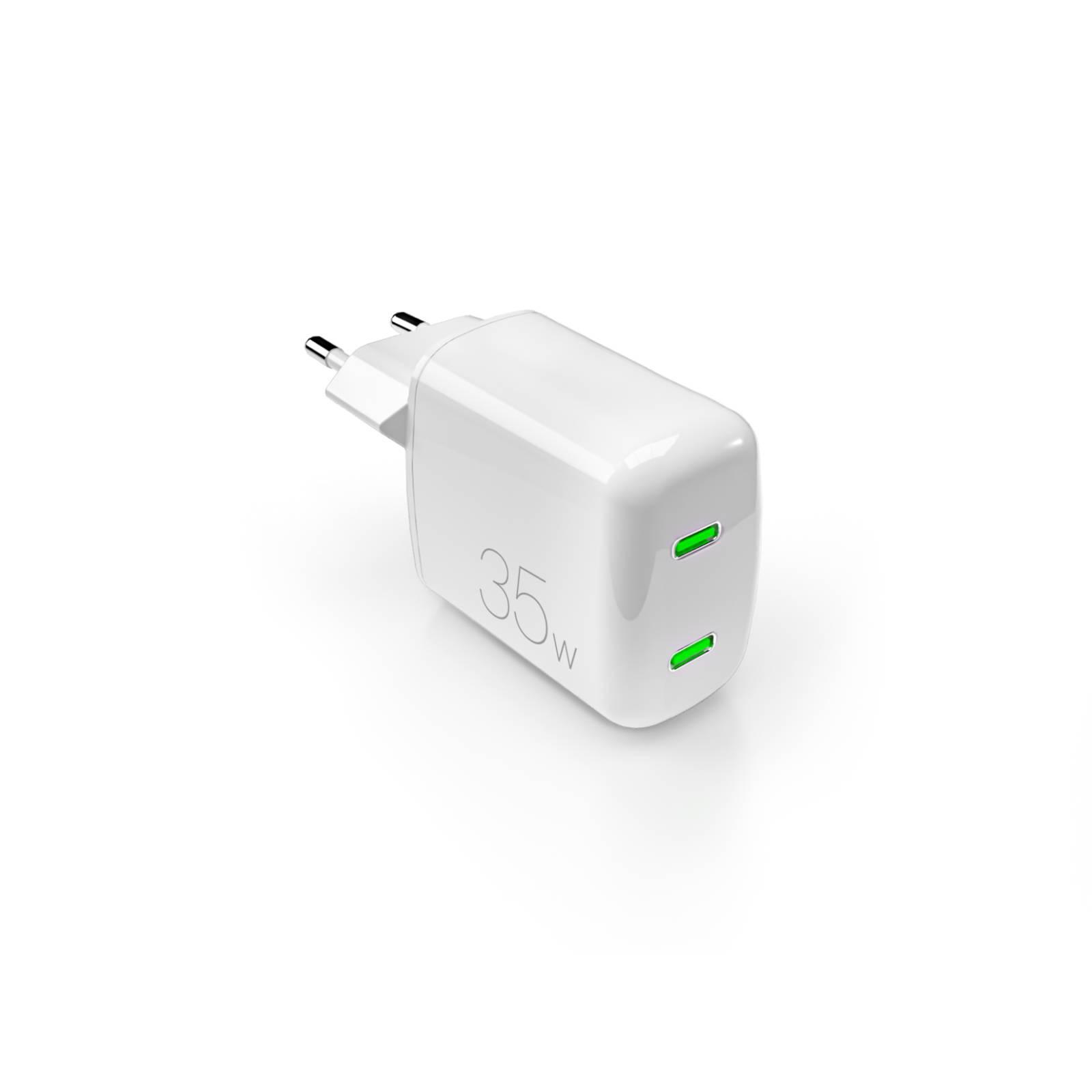 MiniPro 35W two-port USB-C wall charger - GAN technology Weiß