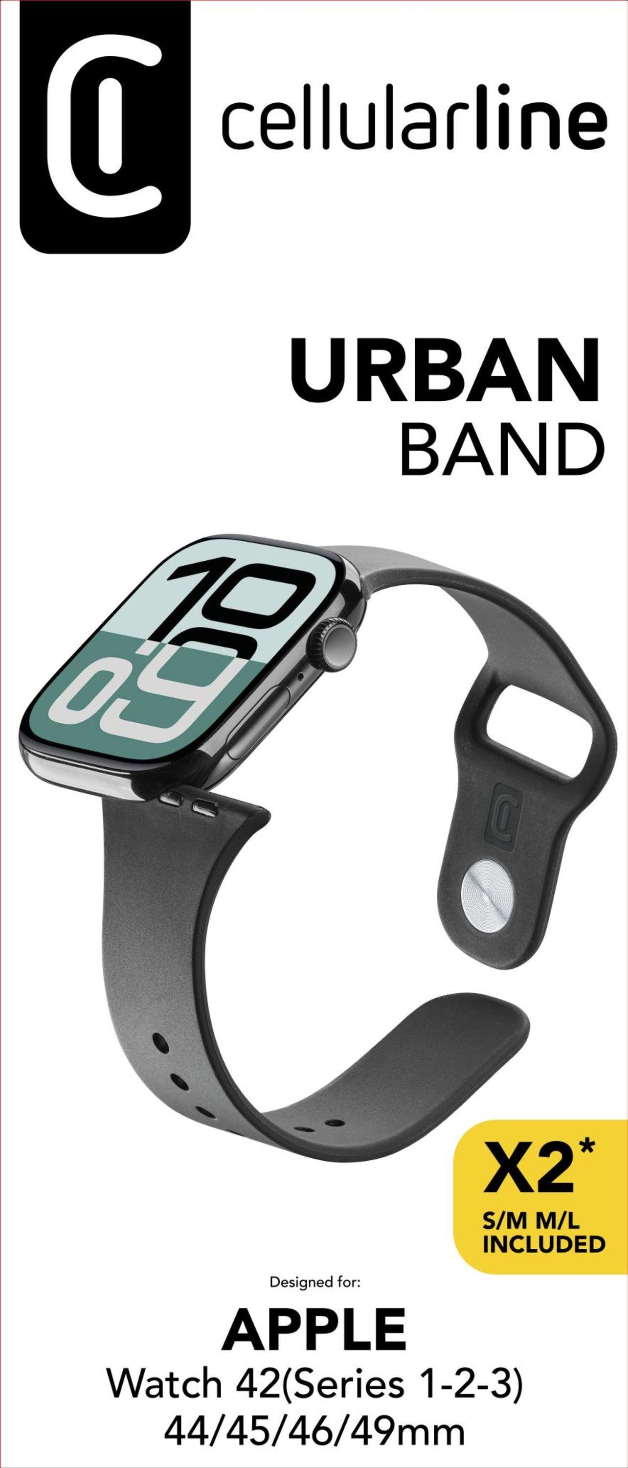 Urban Band für Apple Watch (Serie 1/ 2/ 3) 44/ 45/ 46/ 49mm Silicon Black (611199