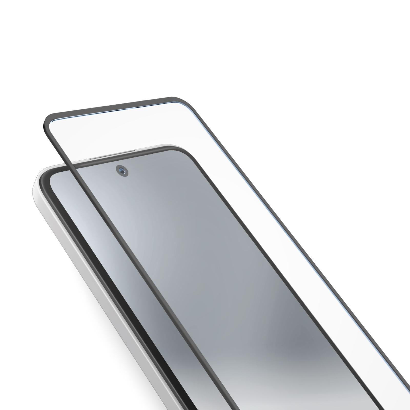 Glas Displayschutz Full Cover für Motorola Moto G55, Schwarz