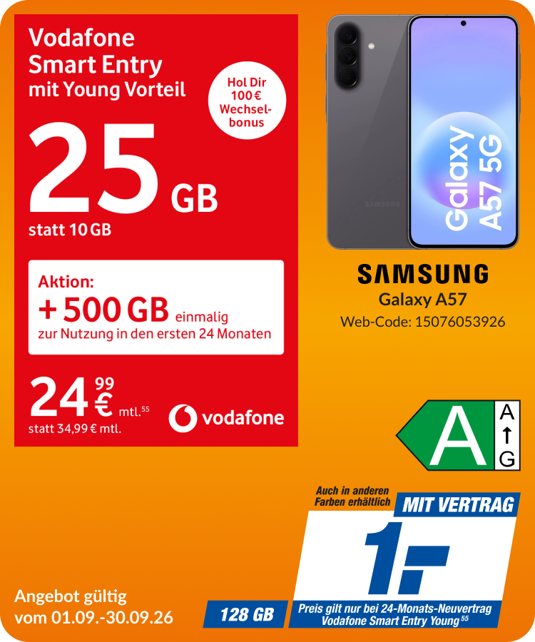 Galaxy A57 mit Smart Entry für 1€!