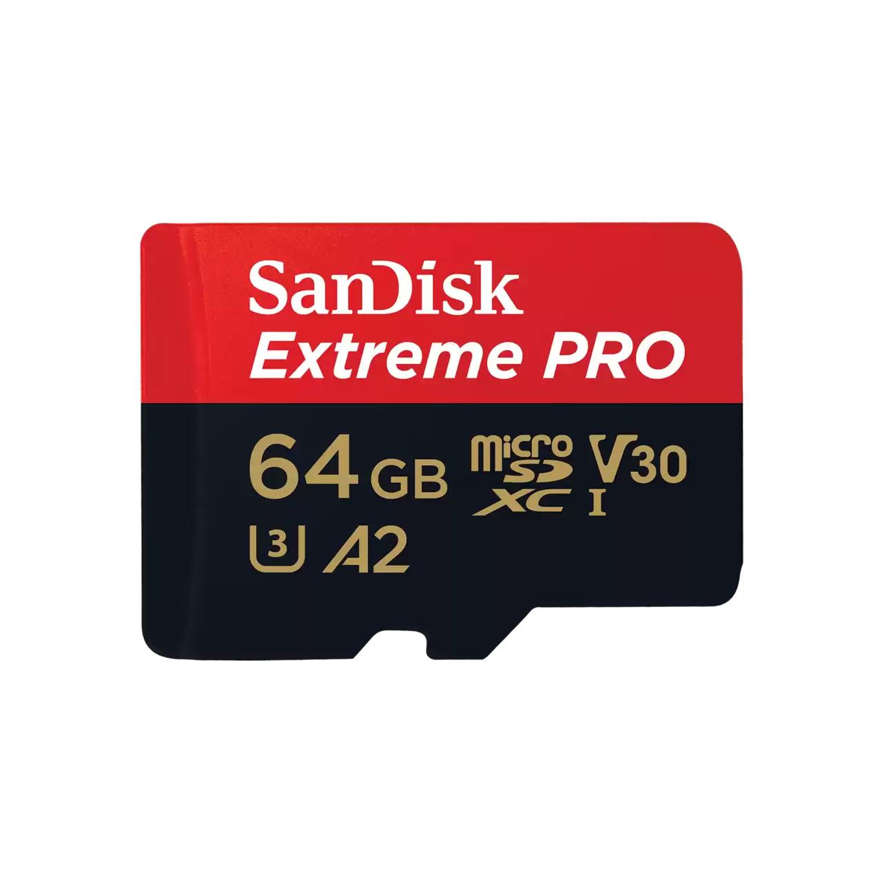 Extreme PRO 64GB (R200MB/s) + Adapter, 2 Jahre RescuePRO Deluxe (214503) micro SDXC Speicherkarte