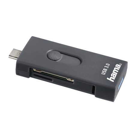 USB-3.0-Kartenleser, SD/microSD, USB Type-C, grau