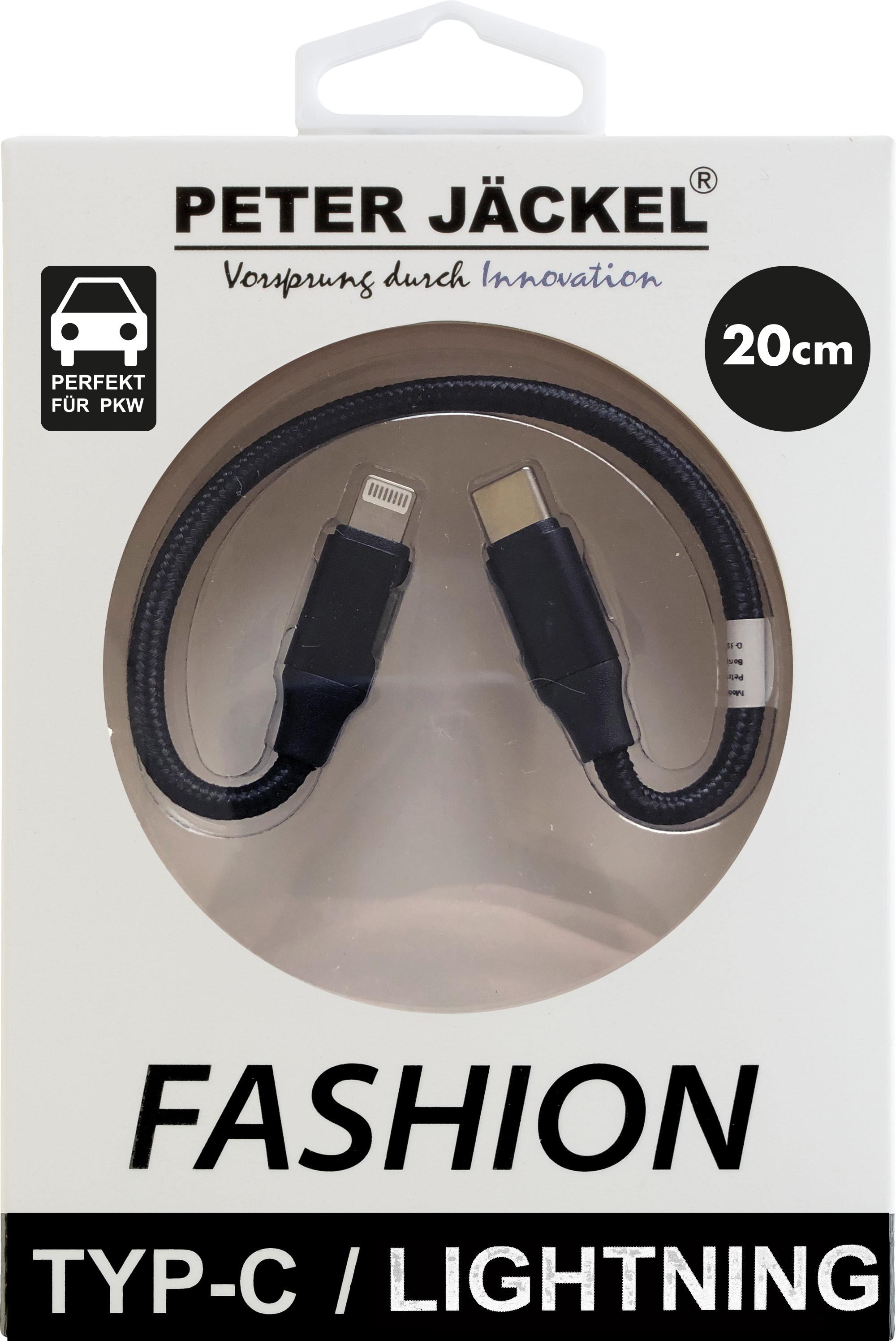 FASHION 20 cm Data Cable Black Typ-C/Lightning mit Sync-/Ladefunktion (18601)