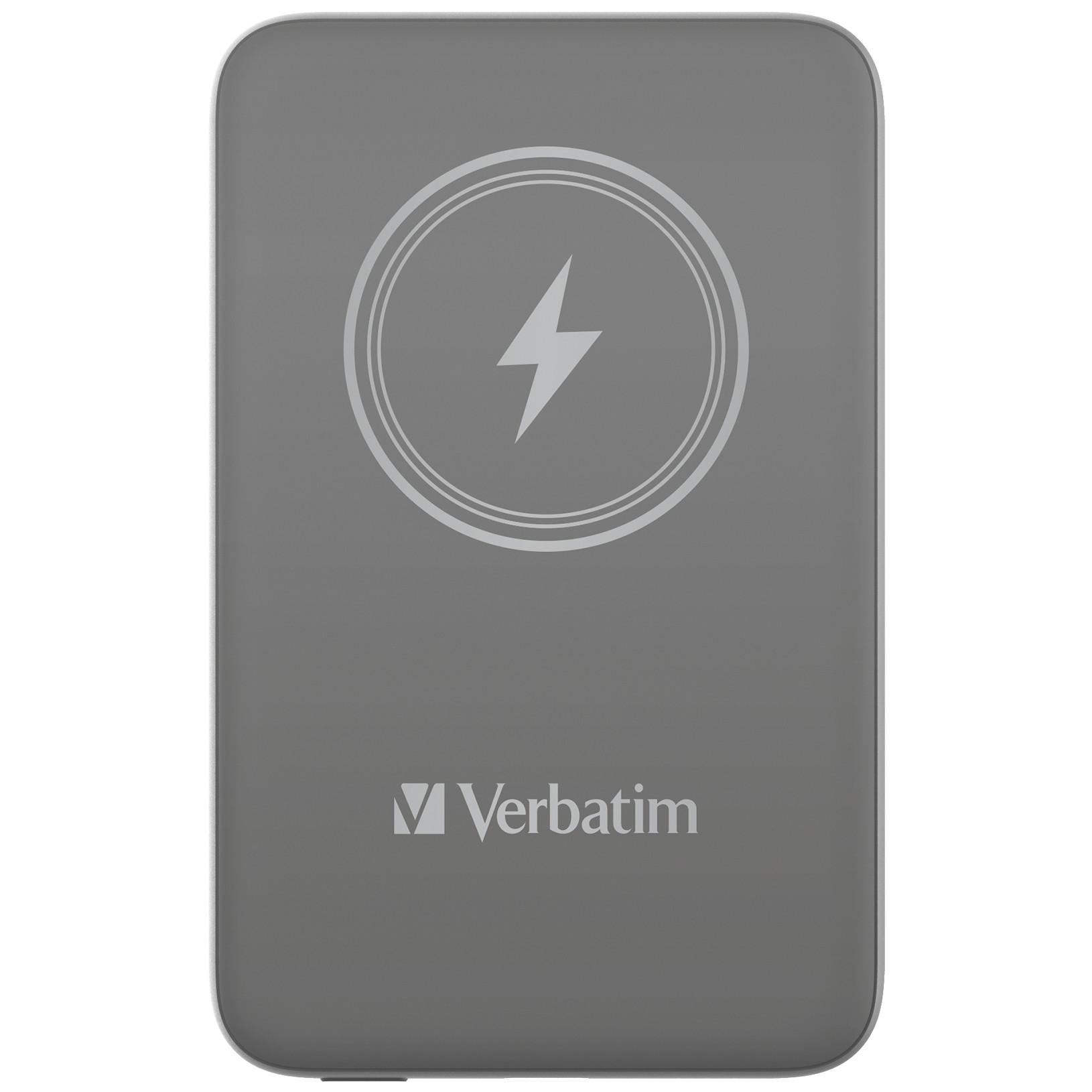 Charge 'n' Go Power Bank 10.000 mAh magnetisches kabelloses Laden, Grau