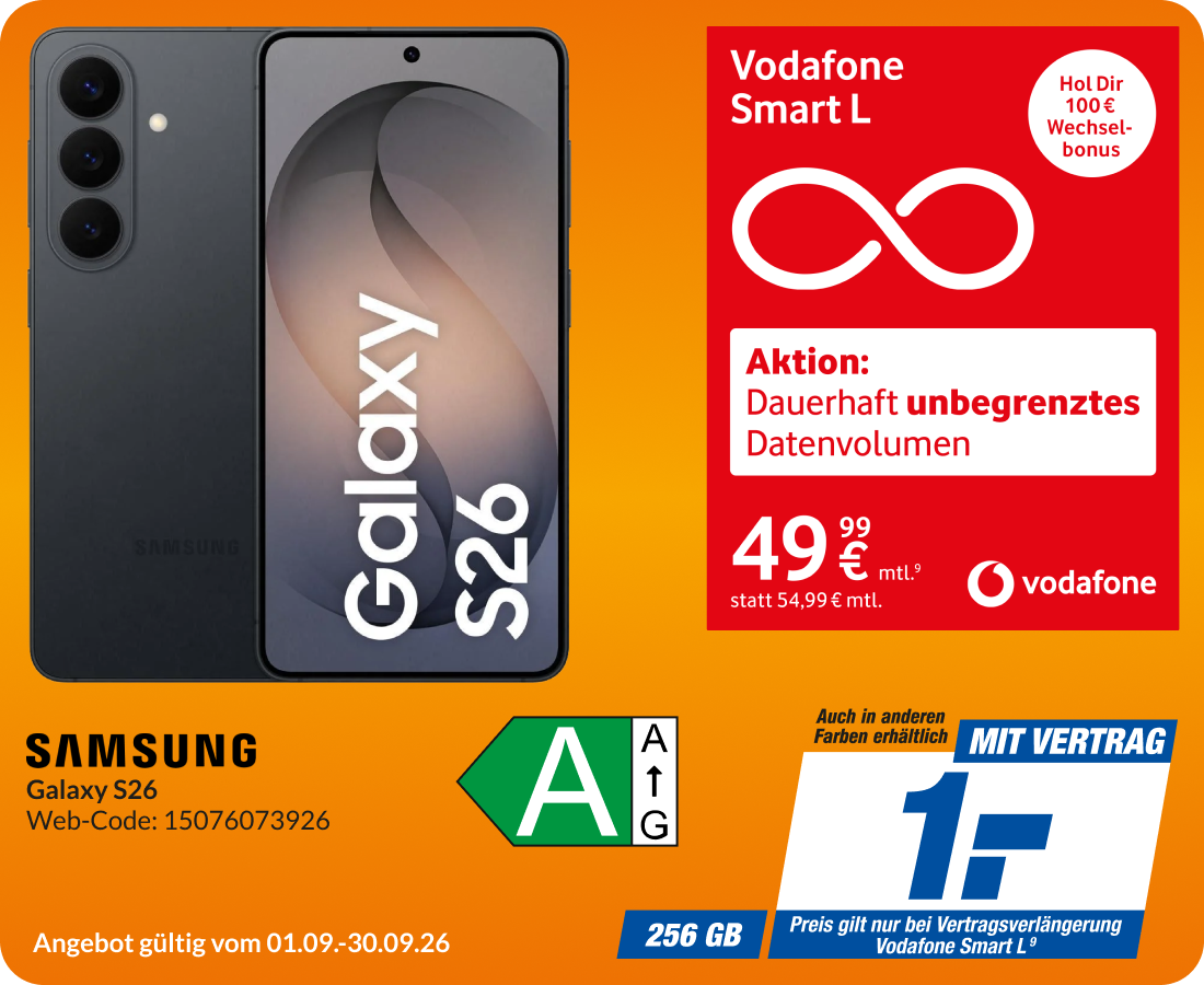 Galaxy S26 mit Smart L für 1€!