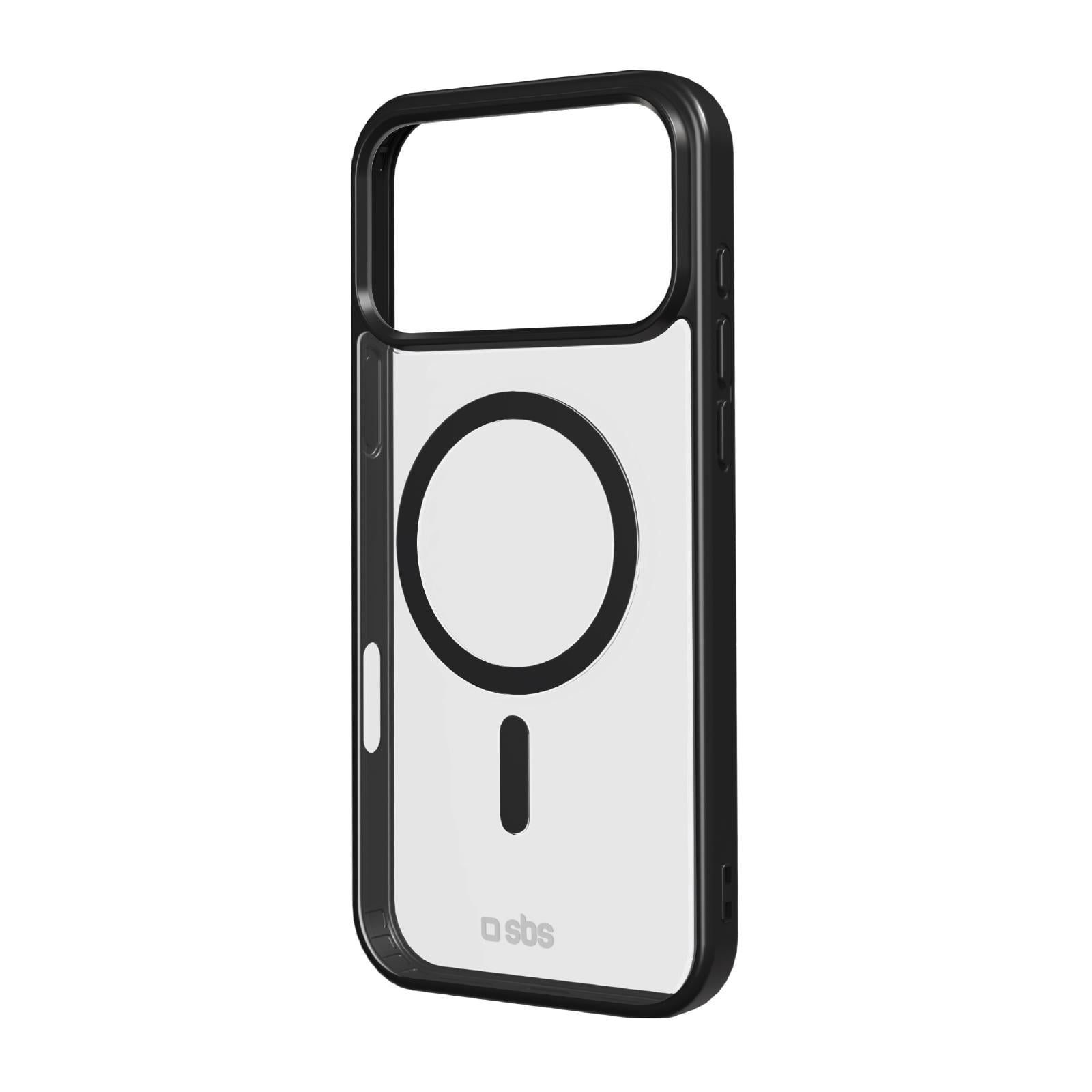 Case für iPhone 17 Pro Max mit farbigen Rändern, kompatibel mit MagSafe Aufladung, Schwarz