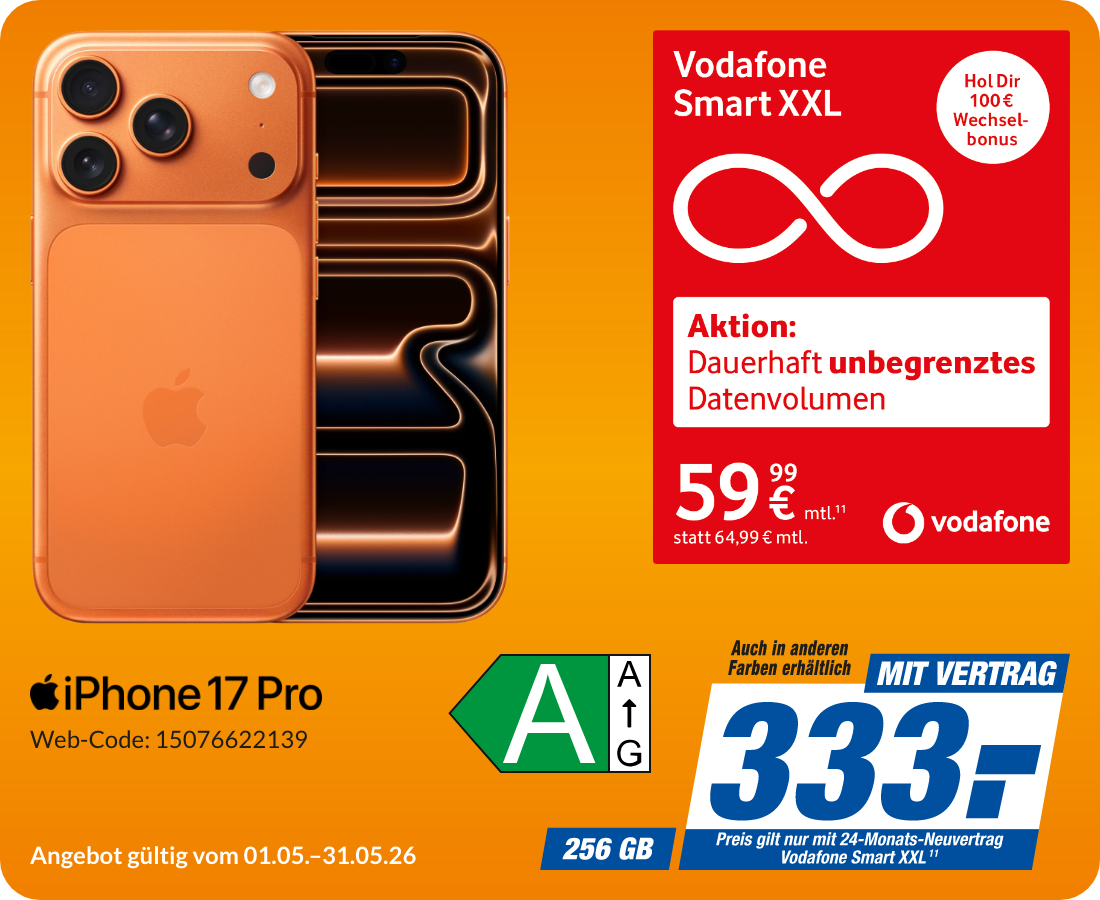 Apple iPhone 17 Pro mit Smart XXL für 333€!