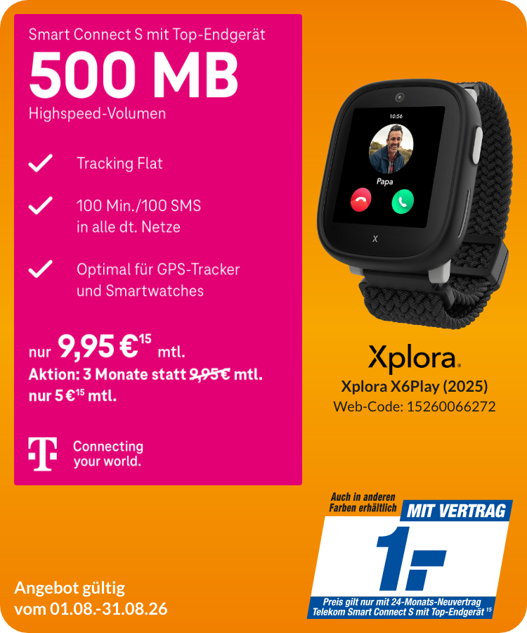 Xplora X6 Play mit Smart Connect S für 1€!