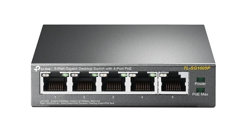 Netzwerk-Switch TL-SG1005P, Unmanaged Gigabit Ethernet (10/100/1000), Power over Ethernet (PoE), Schwarz