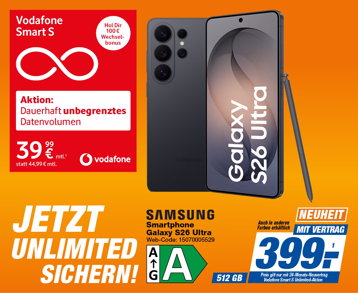 Samsung Galaxy S26 Ultra mit Vodafone Smart S Unlimited