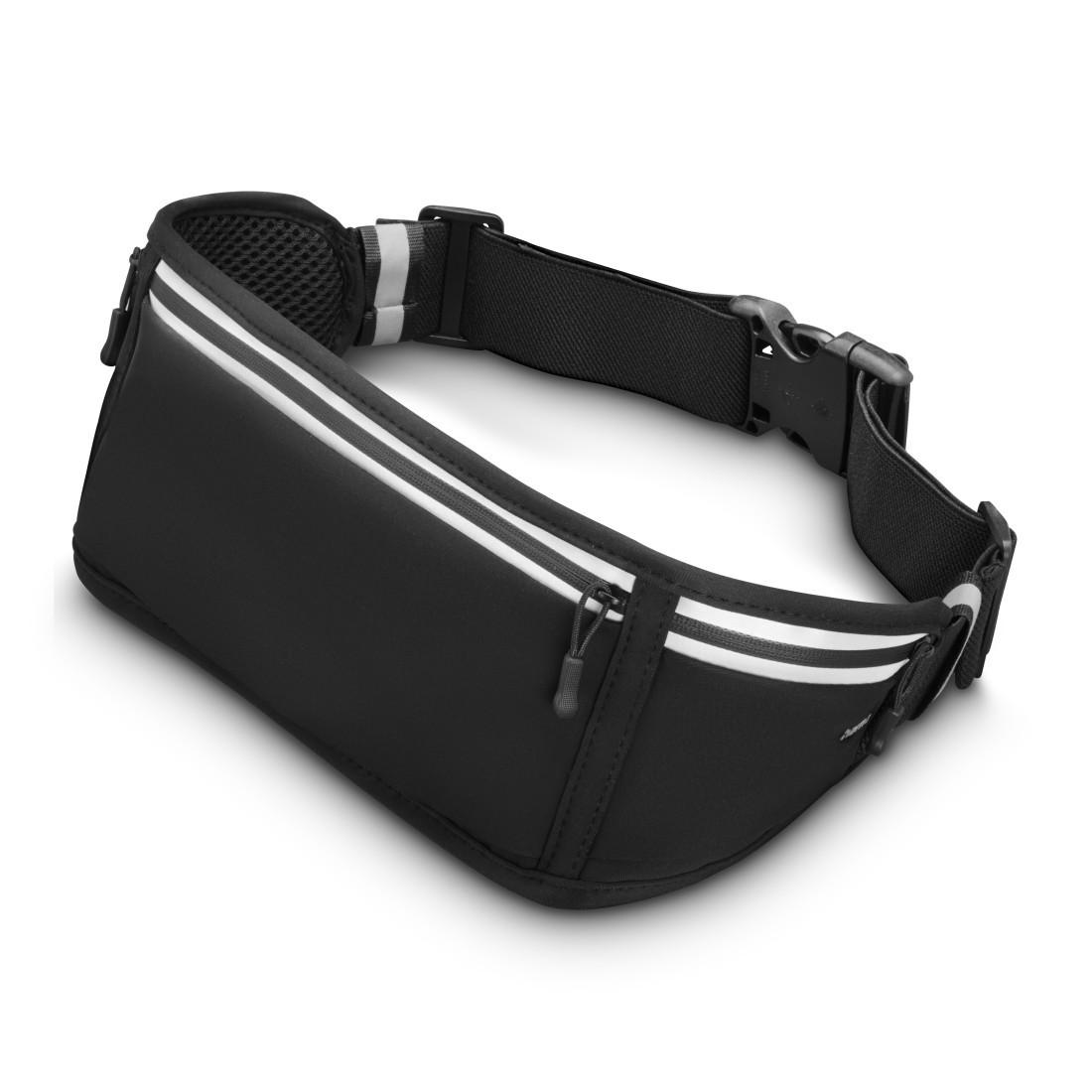 Bauchtasche für Handys, Laufgürtel zum Joggen, reflektierend, Schwarz (00019859)